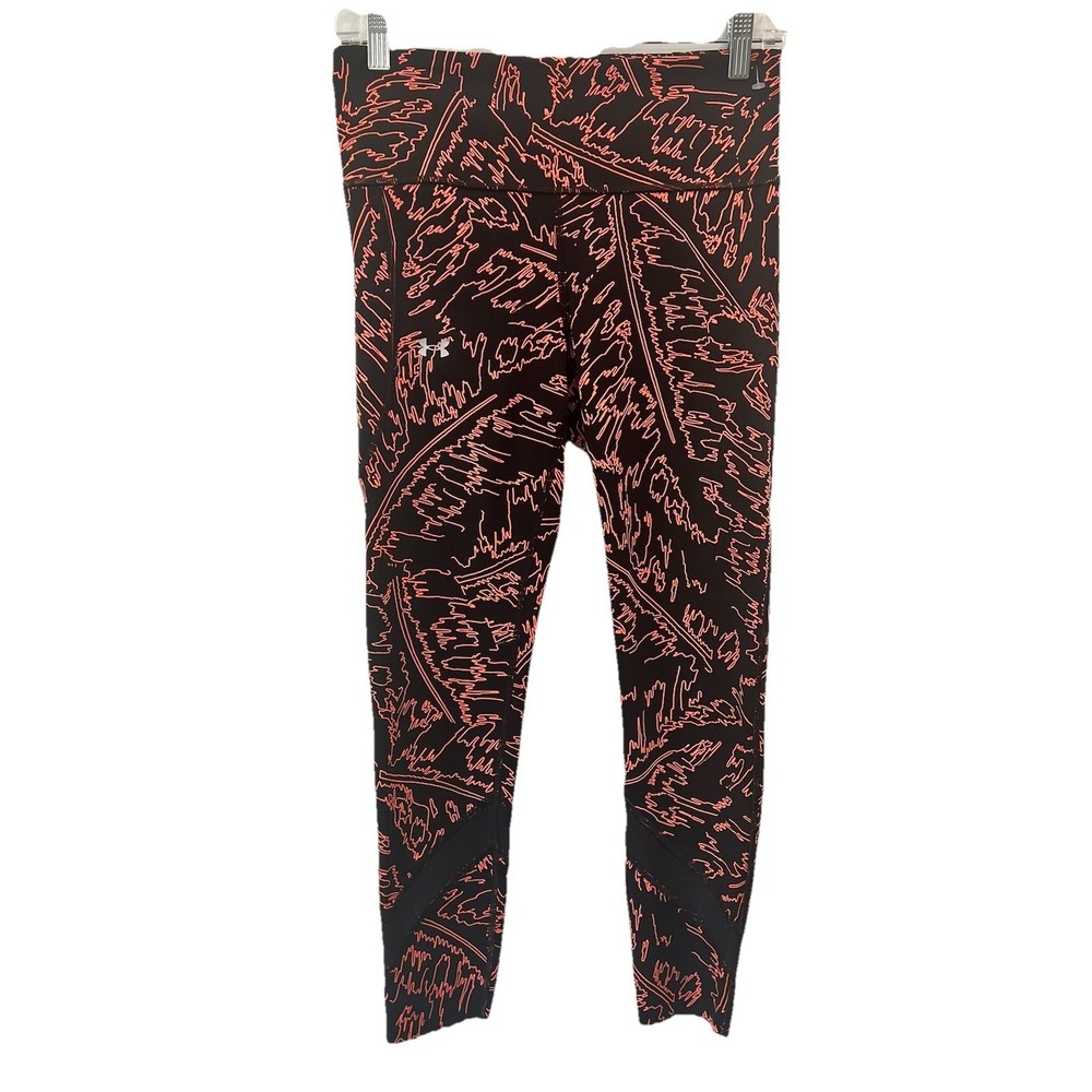 UNDER ARMOUR Women's UA Meridian Fitted Ankle Leggings Size Medium Coral Black